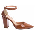 Sapato Scarpin Salto Grosso 09 Verniz Caramelo (65-03C)