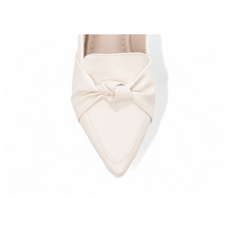 Sapatilha Mocassim Feminino Bico Fino Off White (157C)
